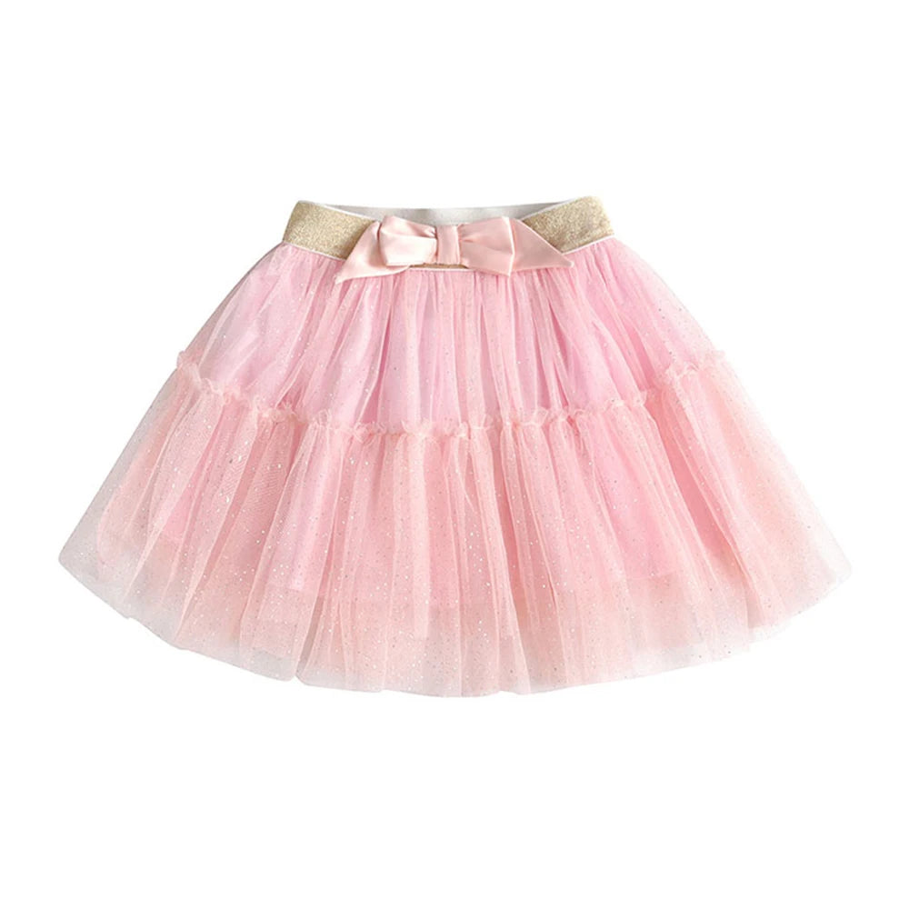 VIKITA Kids Princess Skirts Girls Irregular Layered Mesh Tulle Birthday Party Tutu Mini Skirts Girls Pink Casual Ballet Skirt