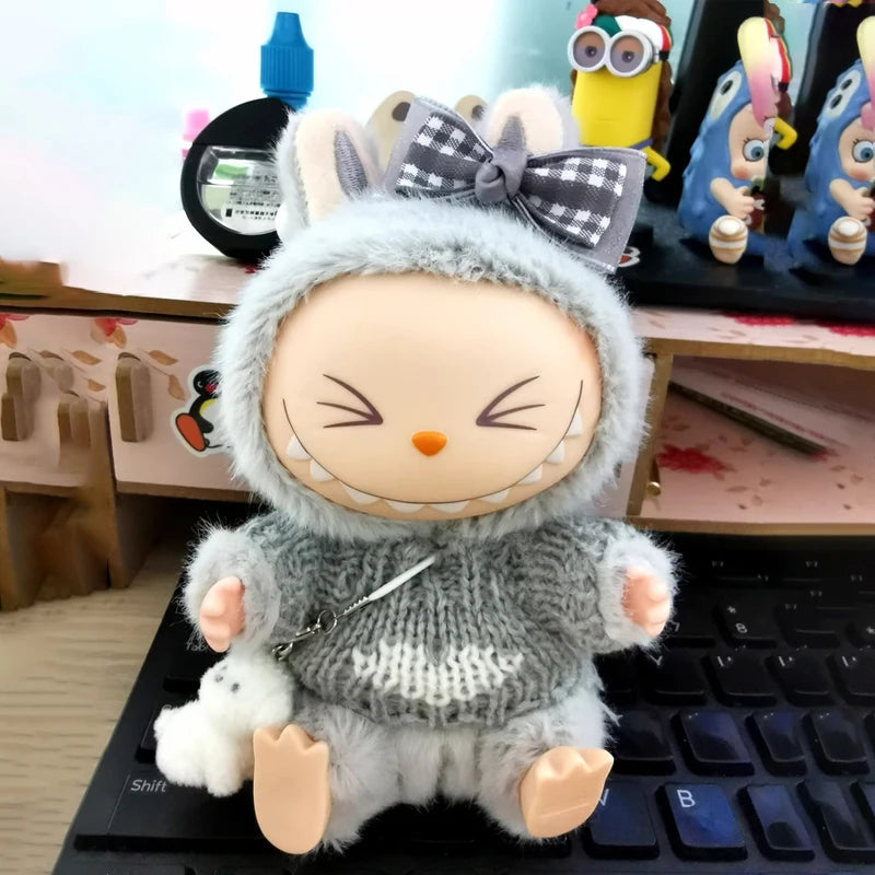 17cm labubu clothes outfit Plush doll clothes Macaron Cute Clothing DIY Kid Gift Dog Clothes Hair accessories v1 v2 clothes