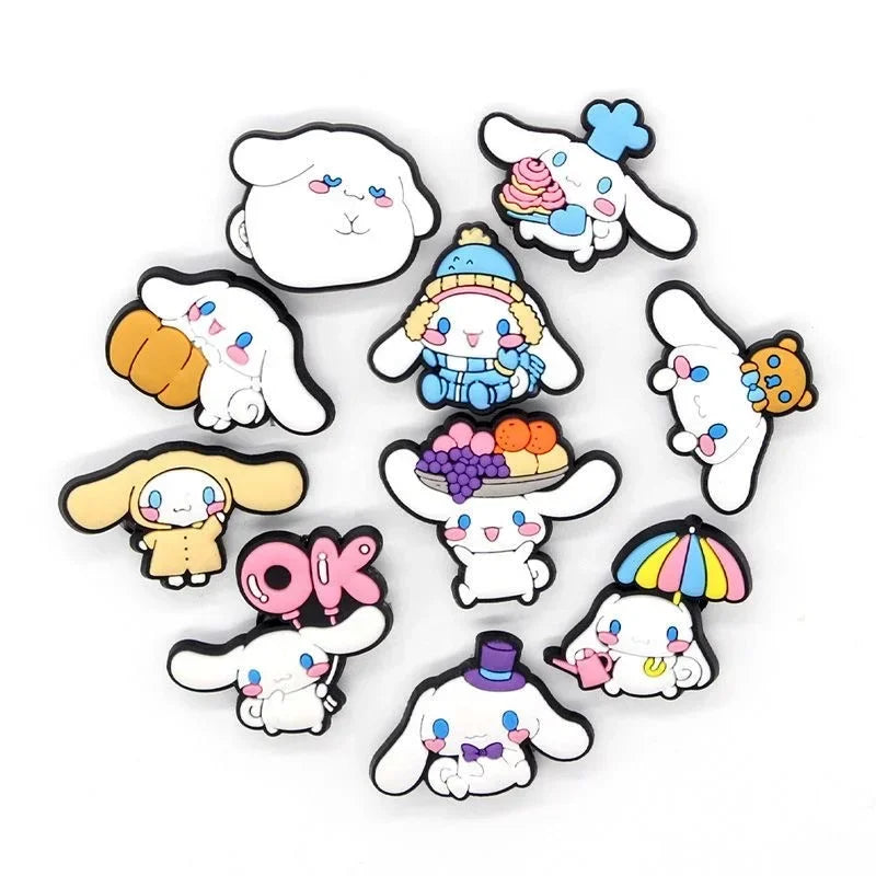 Kawaii DIY Shoe Decorations Sets Kawaii Kuromi Cinnamoroll My Melody Silicone Shoe Buckle Slipper Sandal Croc Shoe Accessorie