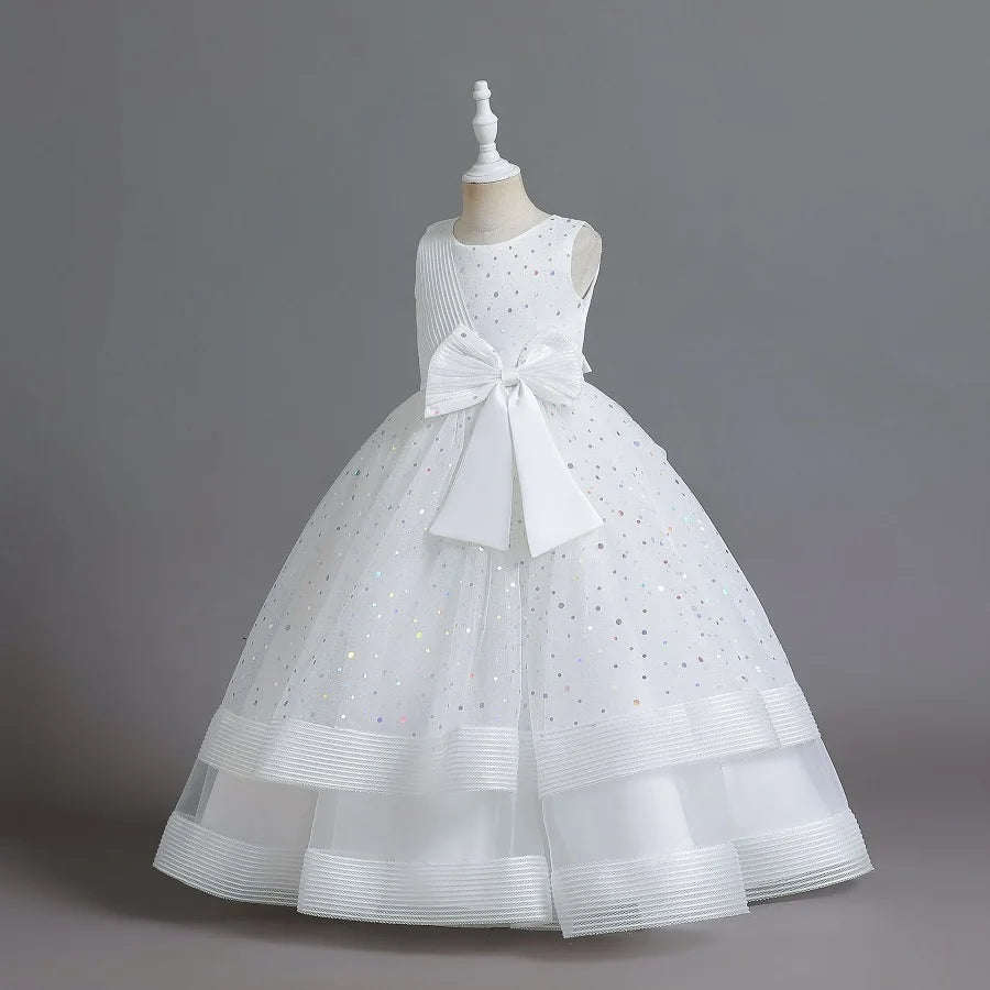 children's gauze lace birthday party dinner ball big butterfly dress New Christmas Party Princess long dress children's dress