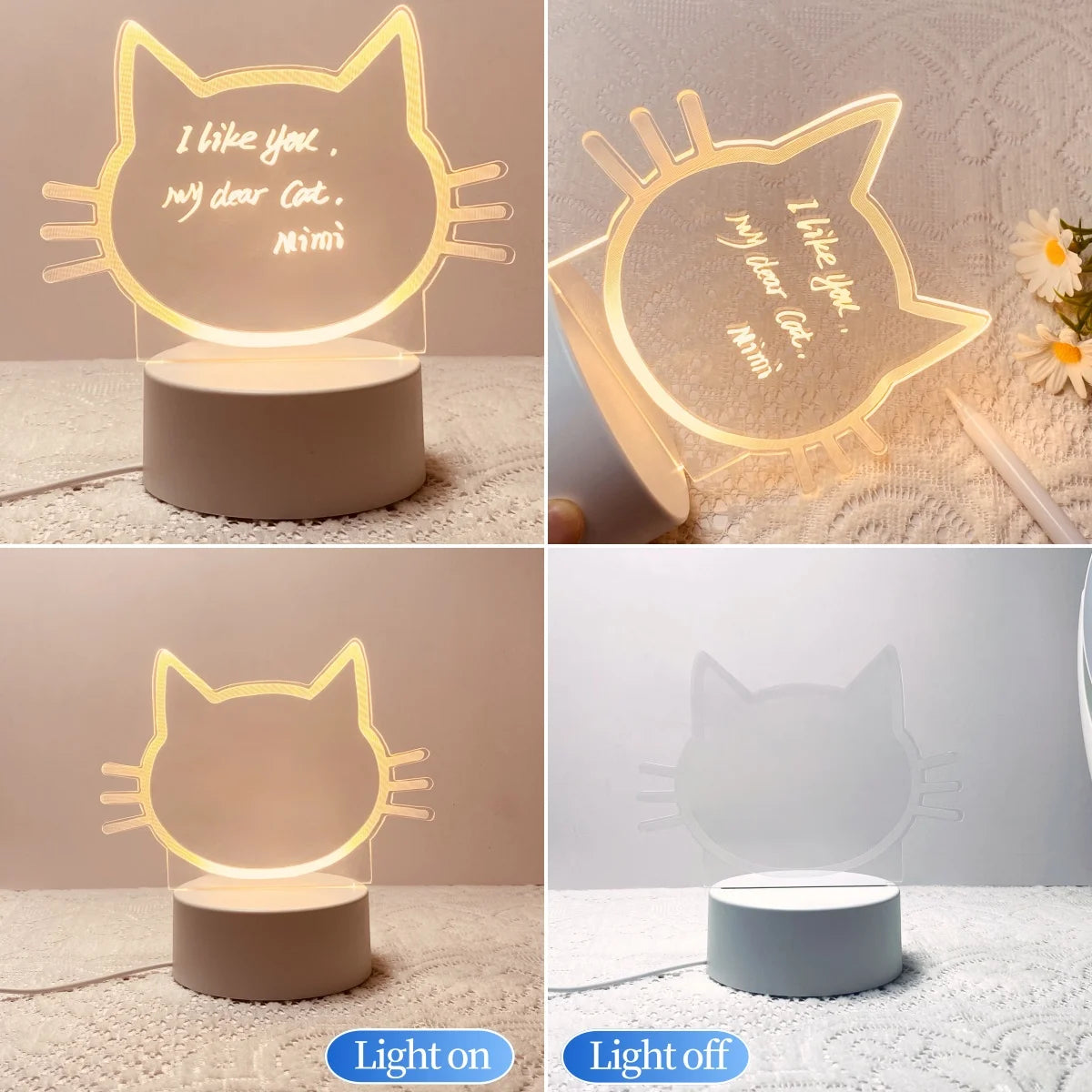 1pc DIY message board night light, USB table light, companion sleeping light, Thanksgiving, birthday gift table light for friend