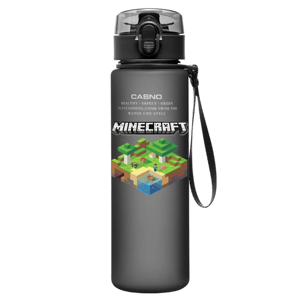 560ML Game Minecraft Image Water Cup Design Cute Transparent Plastic Children Portable Large Capacity Water Cup Student Gifts