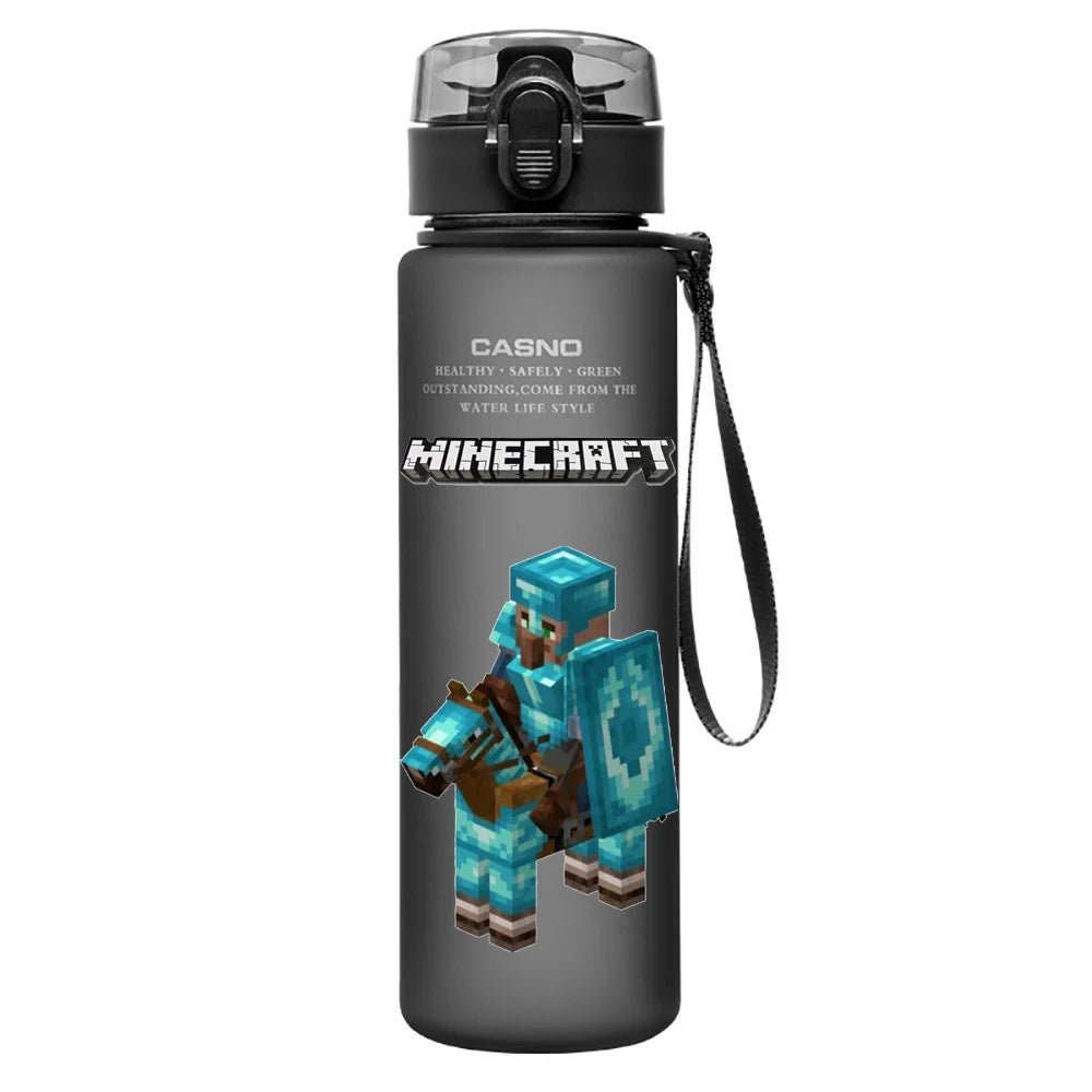560ML Game Minecraft Image Water Cup Design Cute Transparent Plastic Children Portable Large Capacity Water Cup Student Gifts