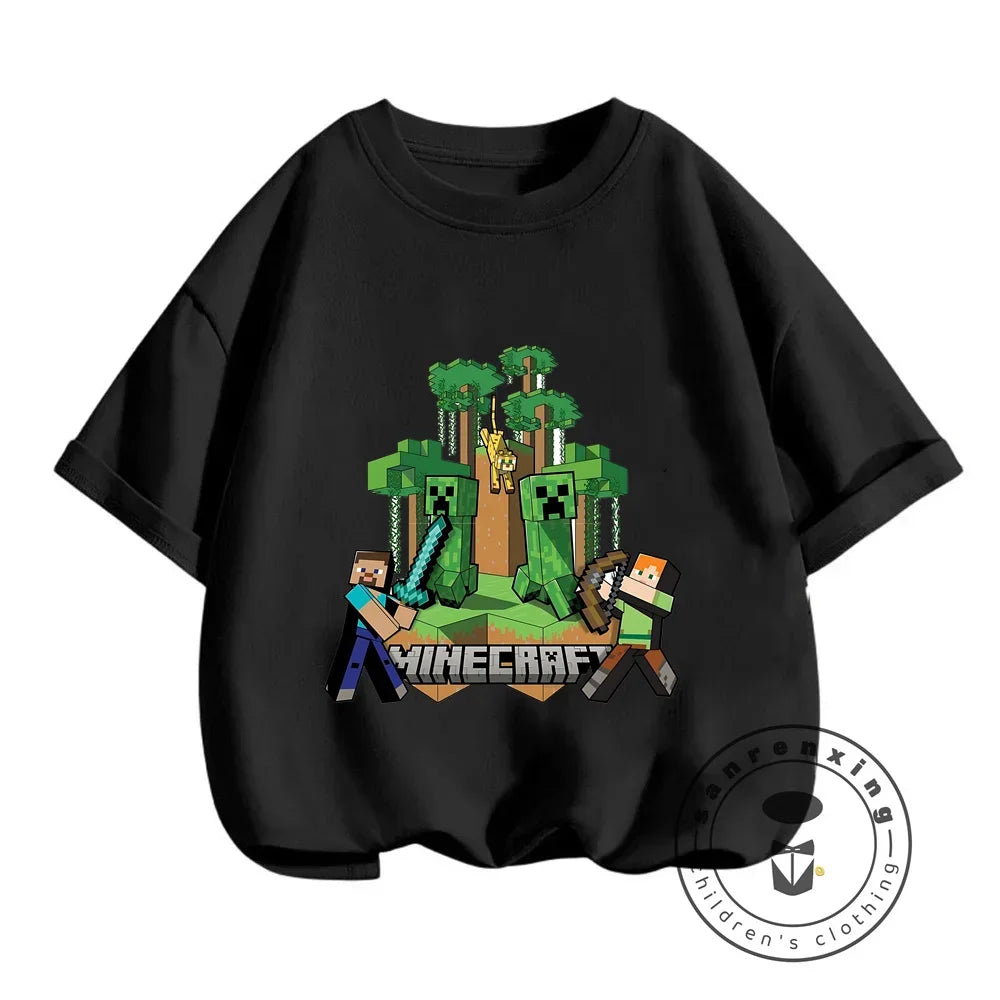 New Girls T-Shirt Cute Like Minecraft Kids Tshirt Summer Girls Clothes Fashion Toddler T Shirts Shortsleeve Tops Wholesale