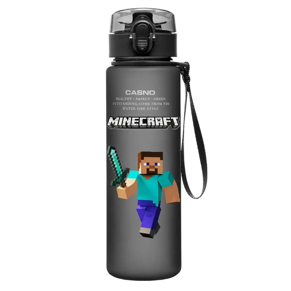 560ML Game Minecraft Image Water Cup Design Cute Transparent Plastic Children Portable Large Capacity Water Cup Student Gifts