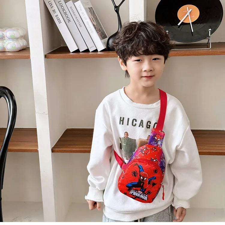 Marvel SpiderMan Crossbody Bag SpiderMan Children's Chest Pack Coin Purse Anime SpiderMan Shoulder Bags Messenger Bag Kids Gifts