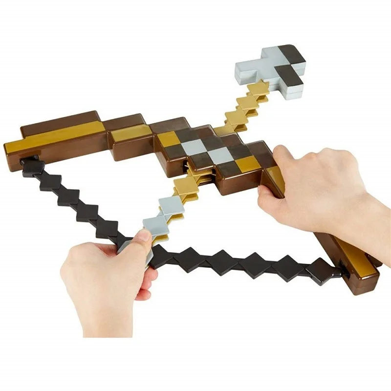 Minecraft New Toy Weapon Purple Enchanted Bow and Arrow Diamond Sword Draft 2-in-1 Set with Catapult Love Birthday Gift
