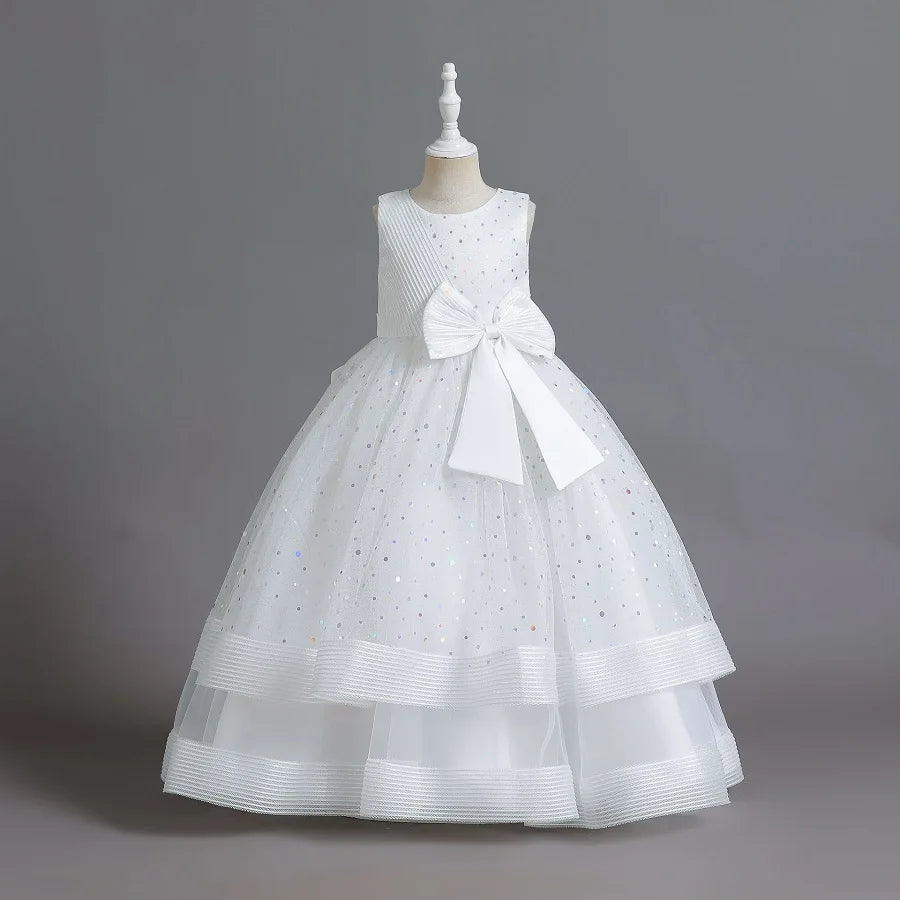 children's gauze lace birthday party dinner ball big butterfly dress New Christmas Party Princess long dress children's dress