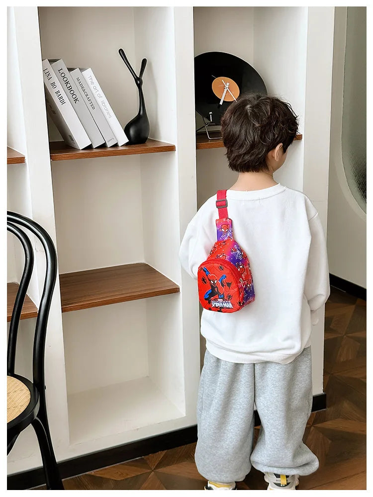 Marvel SpiderMan Crossbody Bag SpiderMan Children's Chest Pack Coin Purse Anime SpiderMan Shoulder Bags Messenger Bag Kids Gifts