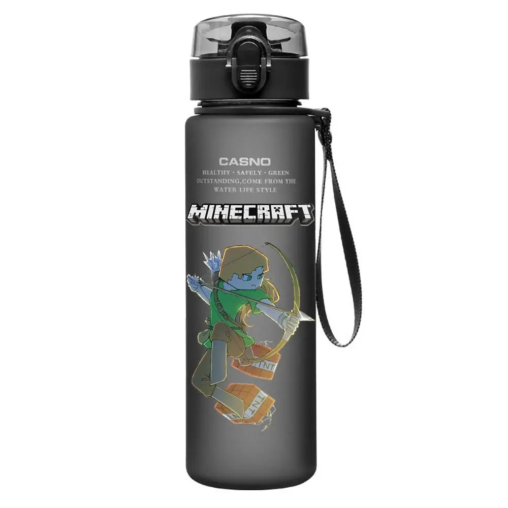 560ML Game Minecraft Image Water Cup Design Cute Transparent Plastic Children Portable Large Capacity Water Cup Student Gifts