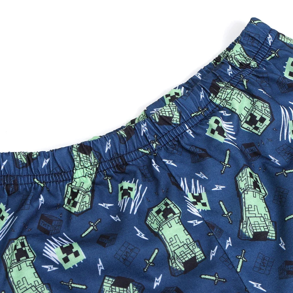 Cartoon Minecrafts Summer Boys T-shirt Pants Suit 2pcs Set Children Short Sleeve Tee Shorts Clothes