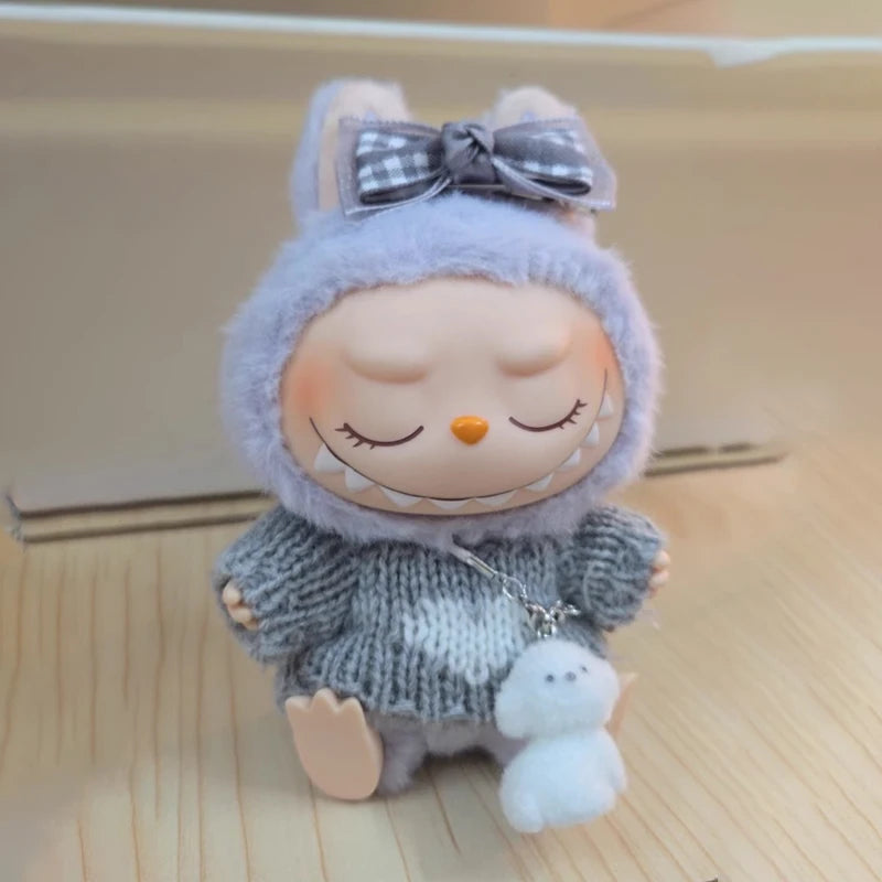 17cm labubu clothes outfit Plush doll clothes Macaron Cute Clothing DIY Kid Gift Dog Clothes Hair accessories v1 v2 clothes