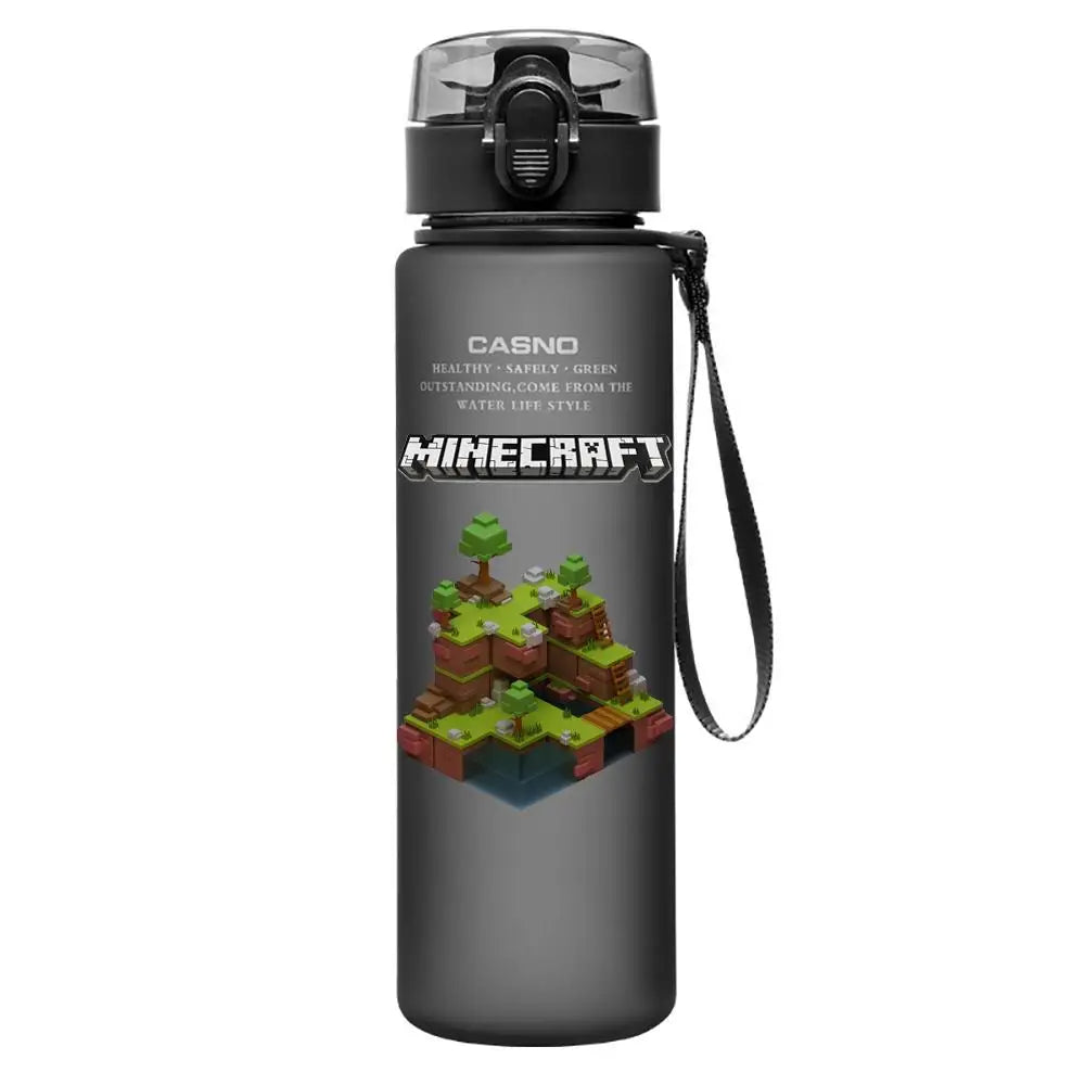 560ML Game Minecraft Image Water Cup Design Cute Transparent Plastic Children Portable Large Capacity Water Cup Student Gifts