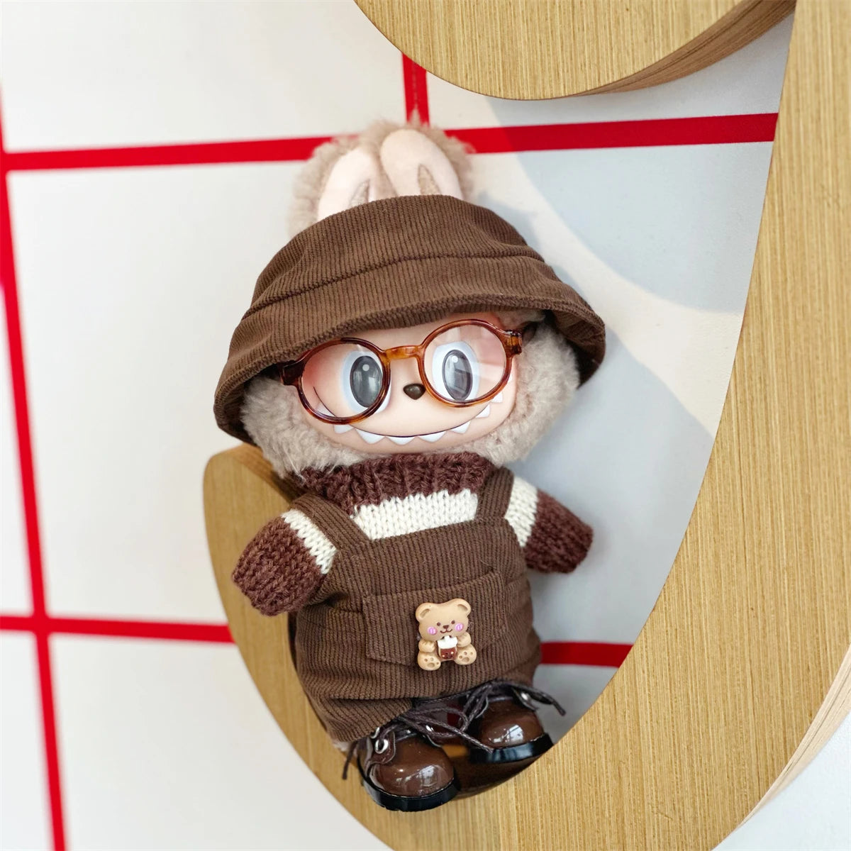 17cm labubu clothes outfit Plush doll clothes Macaron Cute Clothing DIY Kid Gift Dog Clothes Hair accessories v1 v2 clothes