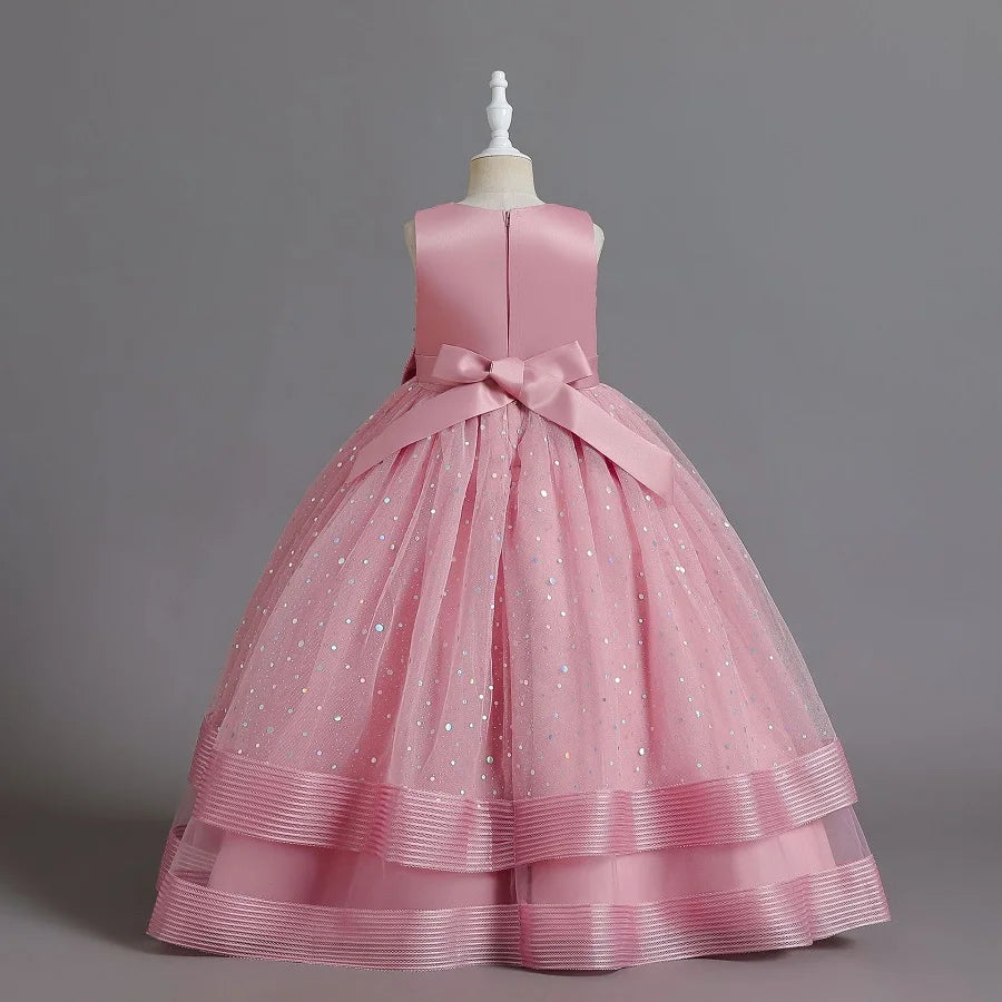 children's gauze lace birthday party dinner ball big butterfly dress New Christmas Party Princess long dress children's dress