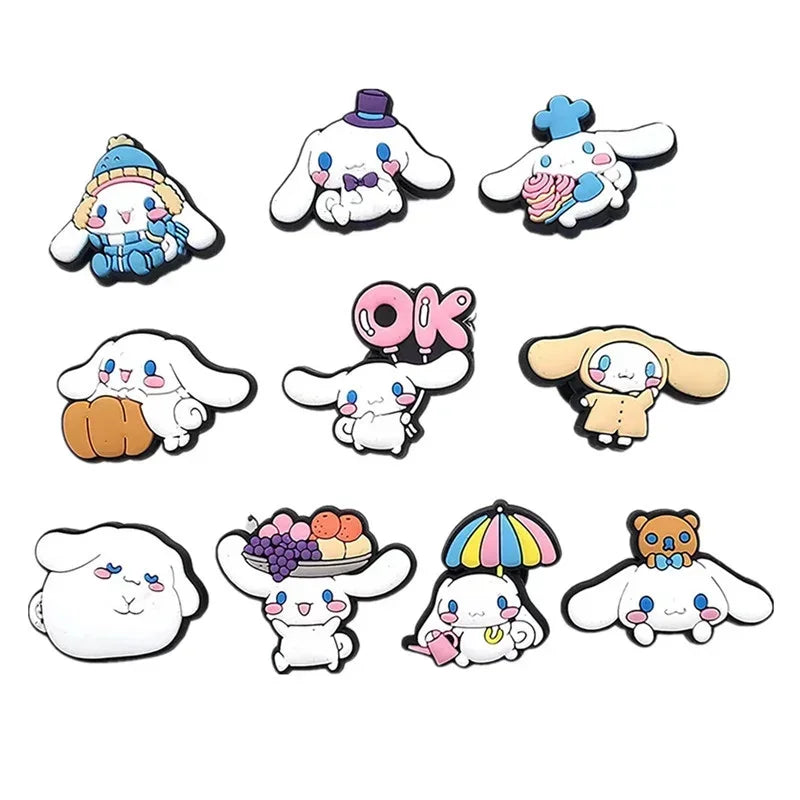 Kawaii DIY Shoe Decorations Sets Kawaii Kuromi Cinnamoroll My Melody Silicone Shoe Buckle Slipper Sandal Croc Shoe Accessorie