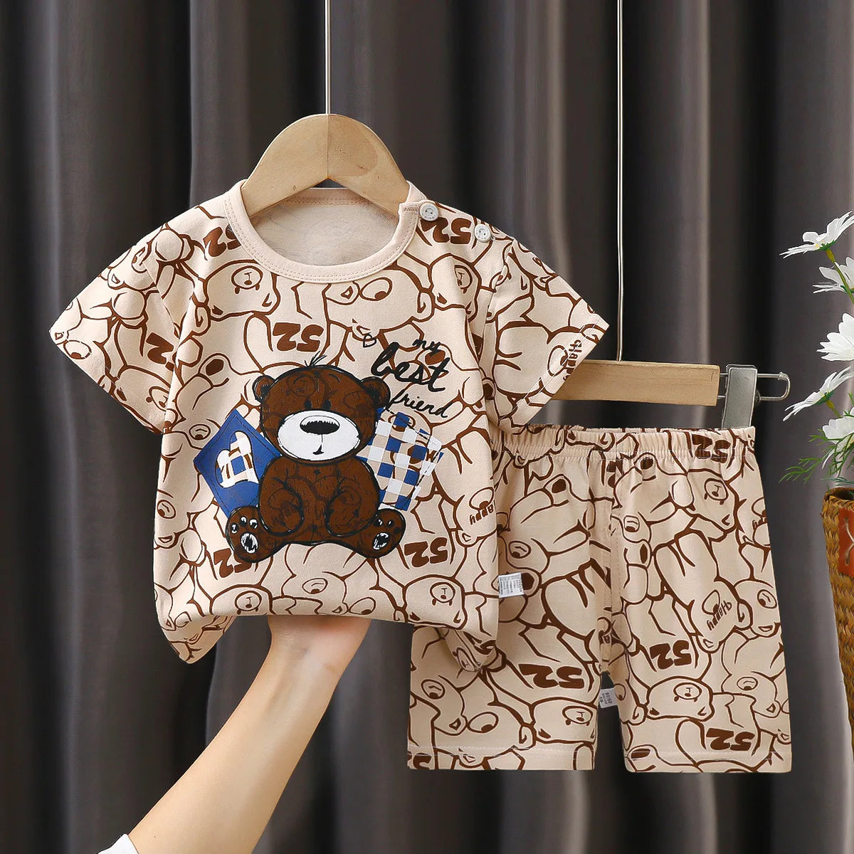 Cartoon Casual Kids Clothes 2 Piece Set Clothing Donald Duck Boy T-shirt + Shorts summer Boys Tracksuit Children Clothes