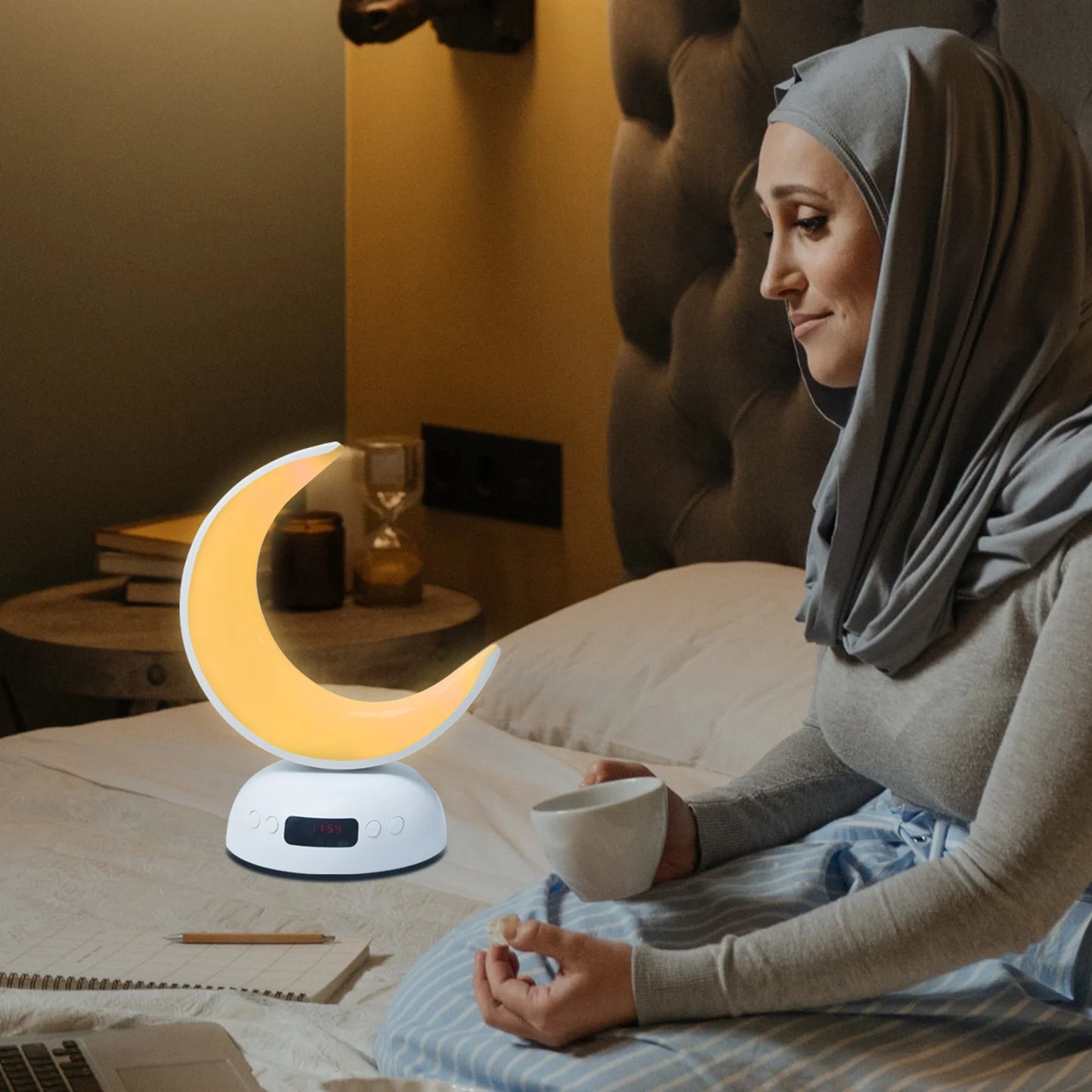 Night Light Lamp Clock Quran Azan Muslim Koran Bright Bluetooth Speaker Portable Holy Sound Box Music Wireless Caixa De Som Mp3