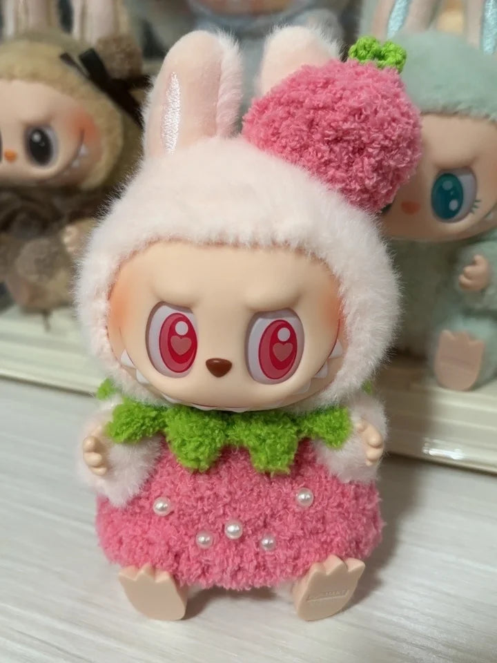 17cm labubu clothes outfit Plush doll clothes Macaron Cute Clothing DIY Kid Gift Dog Clothes Hair accessories v1 v2 clothes