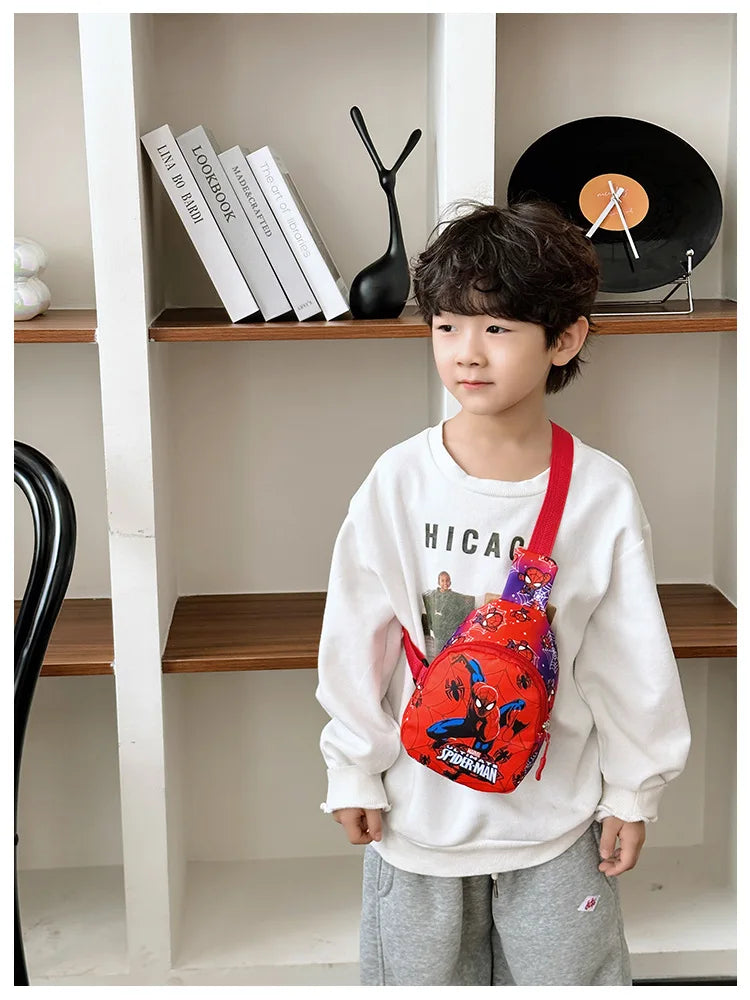 Marvel SpiderMan Crossbody Bag SpiderMan Children's Chest Pack Coin Purse Anime SpiderMan Shoulder Bags Messenger Bag Kids Gifts