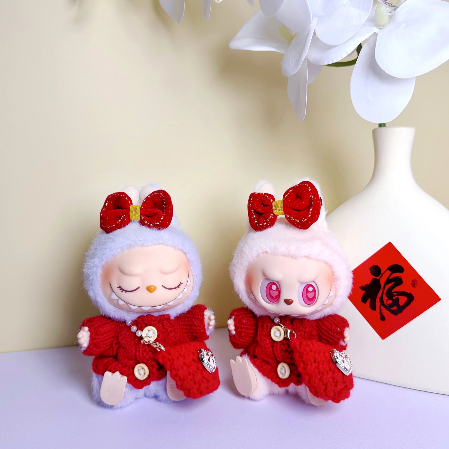 17cm labubu clothes outfit Plush doll clothes Macaron Cute Clothing DIY Kid Gift Dog Clothes Hair accessories v1 v2 clothes