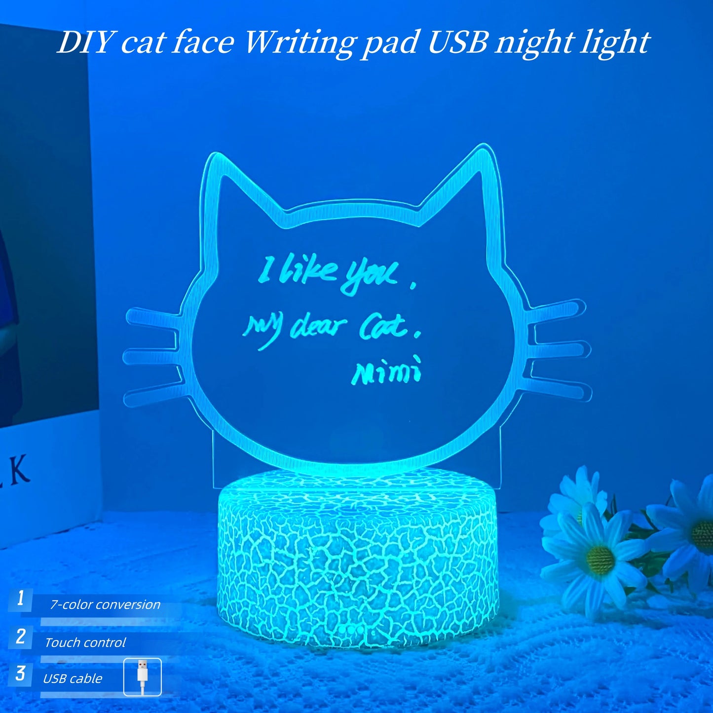 1pc DIY message board night light, USB table light, companion sleeping light, Thanksgiving, birthday gift table light for friend