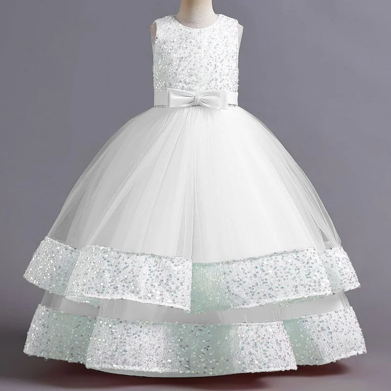 children's gauze lace birthday party dinner ball big butterfly dress New Christmas Party Princess long dress children's dress