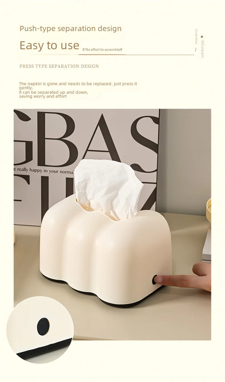 Cloud Design Tissue Boxes Storage Napkin Holder Paper Case Organizer Ornament Craft Desktop Tissue Holder Kitchen Tissue Box