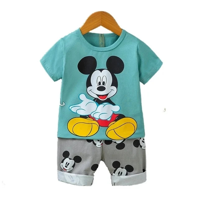 Cartoon Casual Kids Clothes 2 Piece Set Clothing Donald Duck Boy T-shirt + Shorts summer Boys Tracksuit Children Clothes