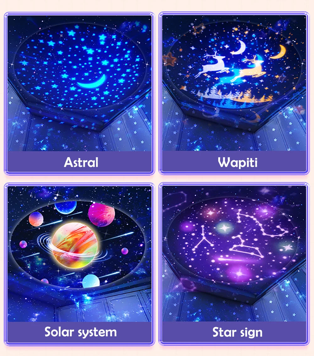 Kawaii Projector Night Light For Nursery Rotated Kids Ocean Projector Sleeping Lamp For Party Birthdays Christmas Gifts