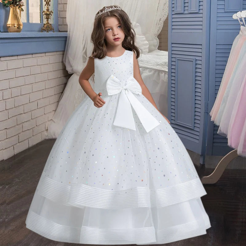 children's gauze lace birthday party dinner ball big butterfly dress New Christmas Party Princess long dress children's dress