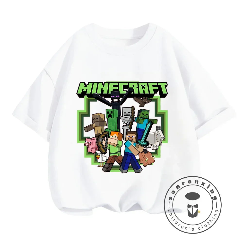 New Girls T-Shirt Cute Like Minecraft Kids Tshirt Summer Girls Clothes Fashion Toddler T Shirts Shortsleeve Tops Wholesale