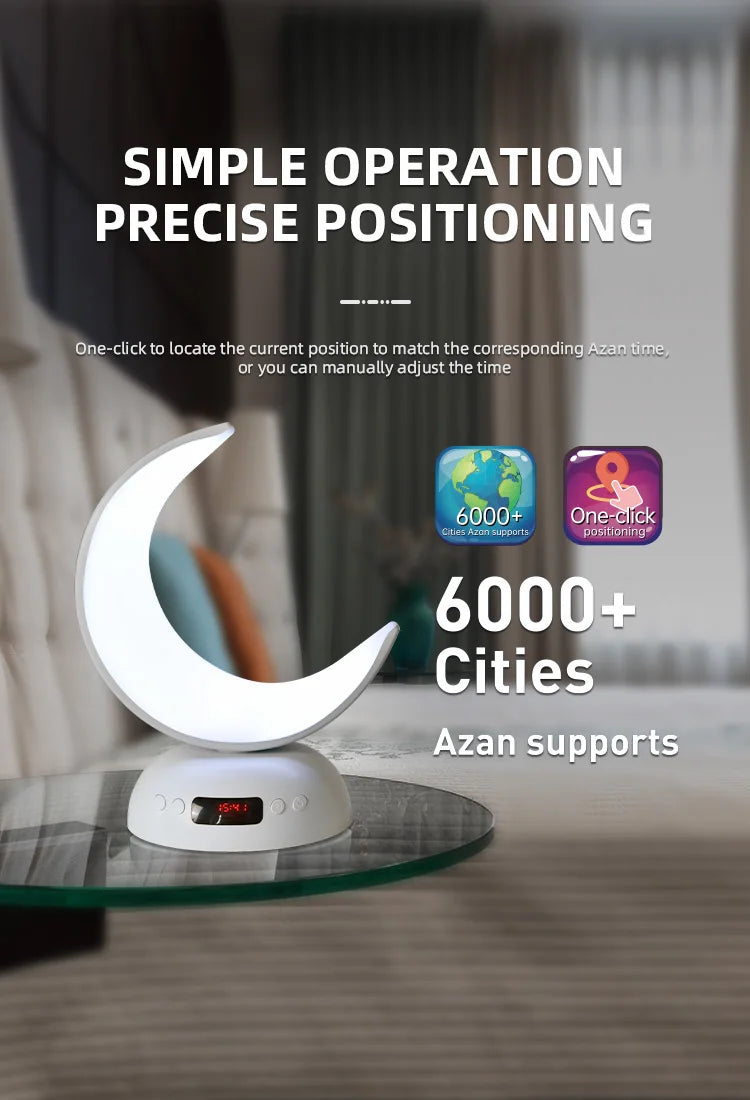 Night Light Lamp Clock Quran Azan Muslim Koran Bright Bluetooth Speaker Portable Holy Sound Box Music Wireless Caixa De Som Mp3