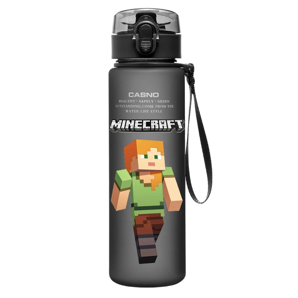 560ML Game Minecraft Image Water Cup Design Cute Transparent Plastic Children Portable Large Capacity Water Cup Student Gifts