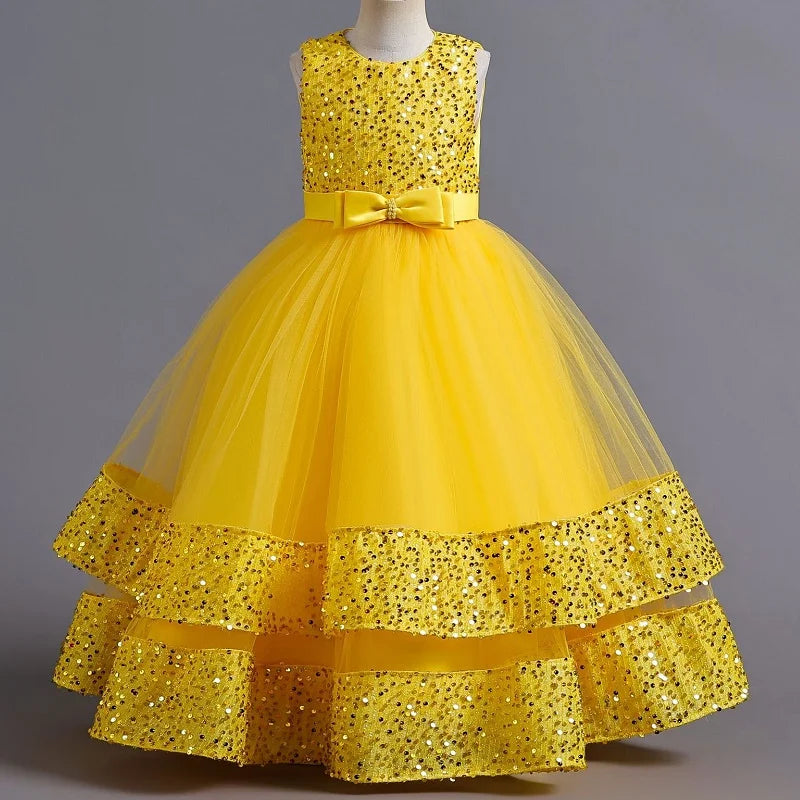 children's gauze lace birthday party dinner ball big butterfly dress New Christmas Party Princess long dress children's dress