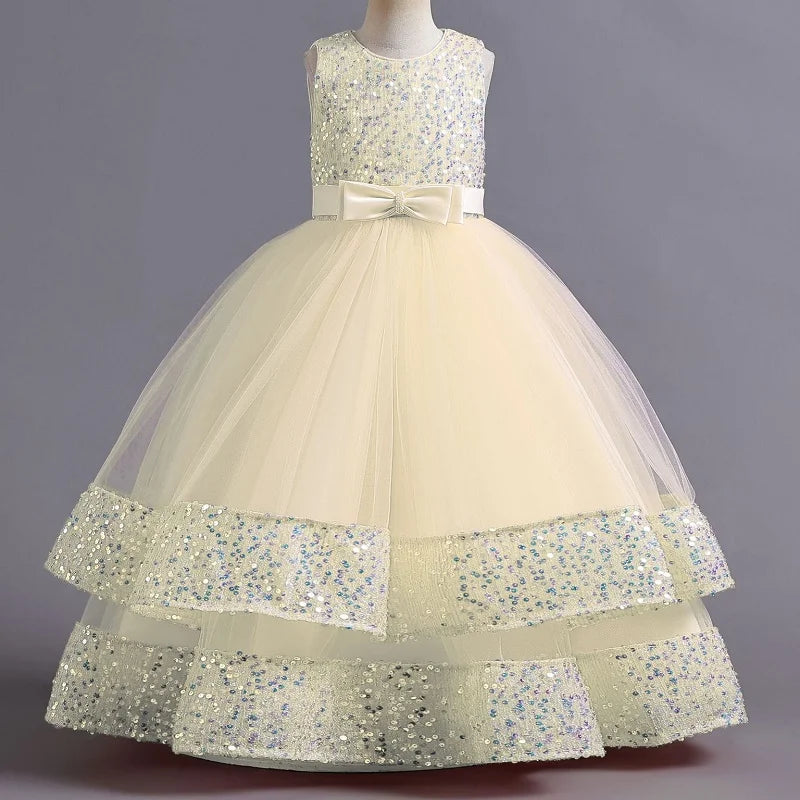 children's gauze lace birthday party dinner ball big butterfly dress New Christmas Party Princess long dress children's dress