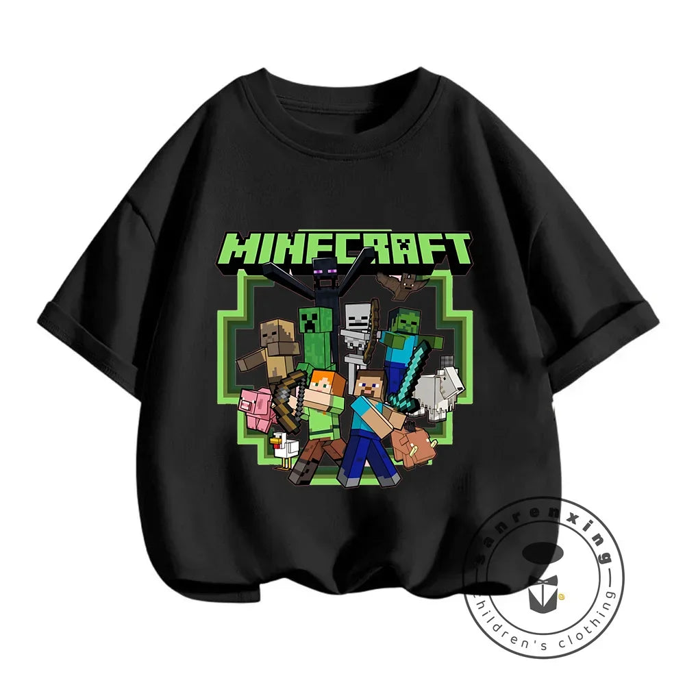 New Girls T-Shirt Cute Like Minecraft Kids Tshirt Summer Girls Clothes Fashion Toddler T Shirts Shortsleeve Tops Wholesale