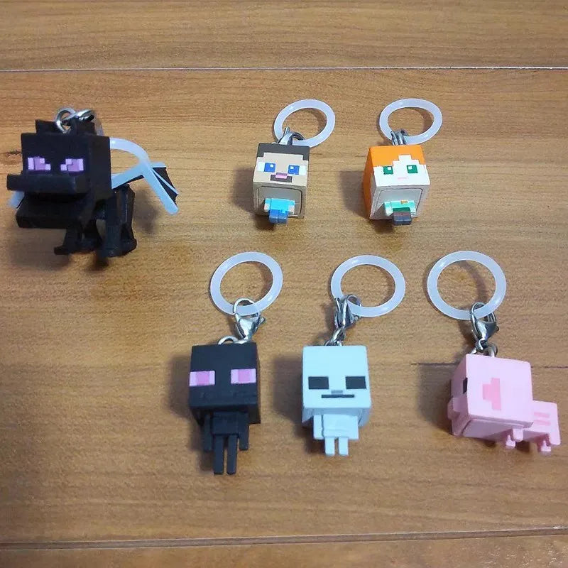 Bandai Original 6Pcs Gashapon めじるしアクセサリー chibi Minecraft Toys For Kids Gift Collectible Model Ornaments