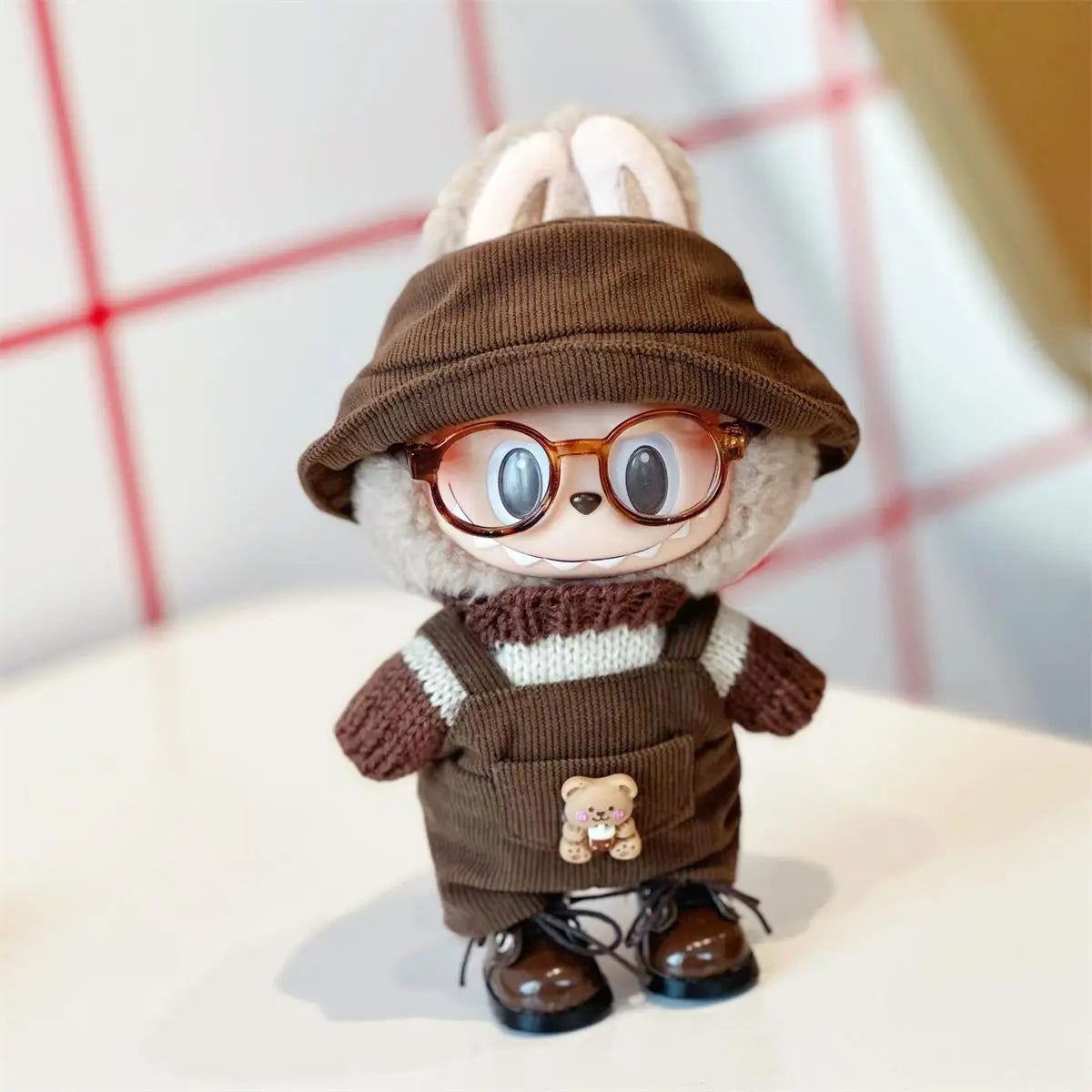 17cm labubu clothes outfit Plush doll clothes Macaron Cute Clothing DIY Kid Gift Dog Clothes Hair accessories v1 v2 clothes