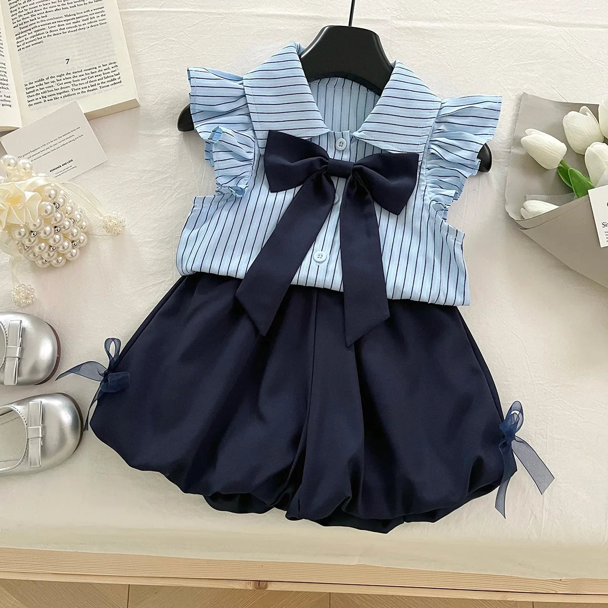 2PCS Girls Clothes Set Children Clothing Spring Flora Print Summer Baby Tops Tee Shirts Shorts Skirt Kids Girl Clothing 90-150
