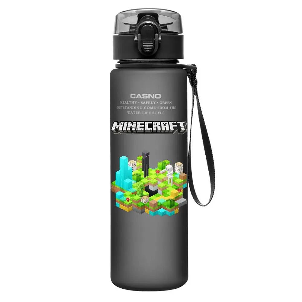560ML Game Minecraft Image Water Cup Design Cute Transparent Plastic Children Portable Large Capacity Water Cup Student Gifts