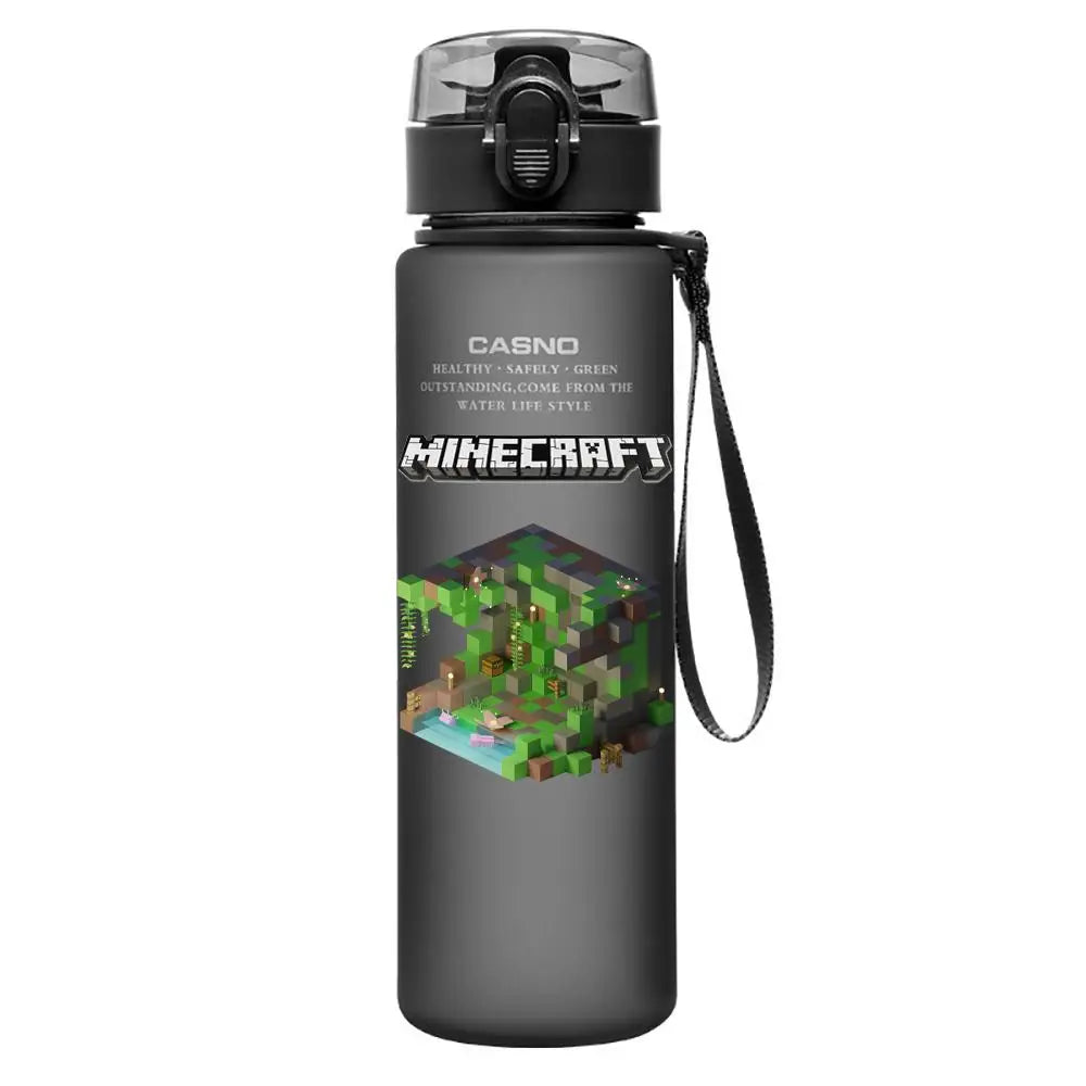 560ML Game Minecraft Image Water Cup Design Cute Transparent Plastic Children Portable Large Capacity Water Cup Student Gifts