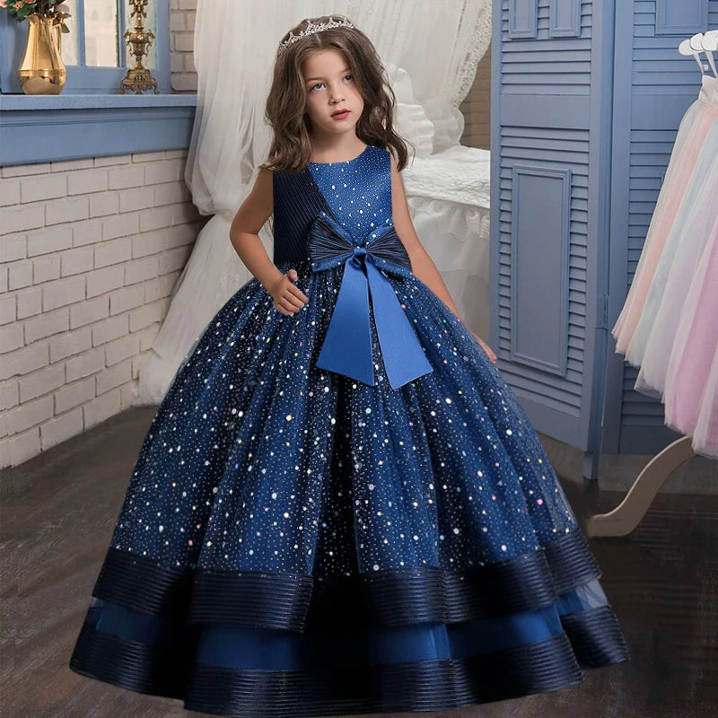 children's gauze lace birthday party dinner ball big butterfly dress New Christmas Party Princess long dress children's dress