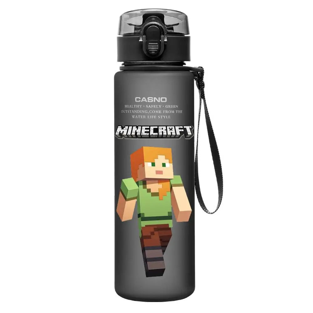 560ML Game Minecraft Image Water Cup Design Cute Transparent Plastic Children Portable Large Capacity Water Cup Student Gifts