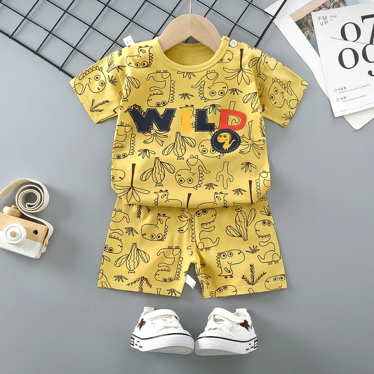 Cartoon Casual Kids Clothes 2 Piece Set Clothing Donald Duck Boy T-shirt + Shorts summer Boys Tracksuit Children Clothes