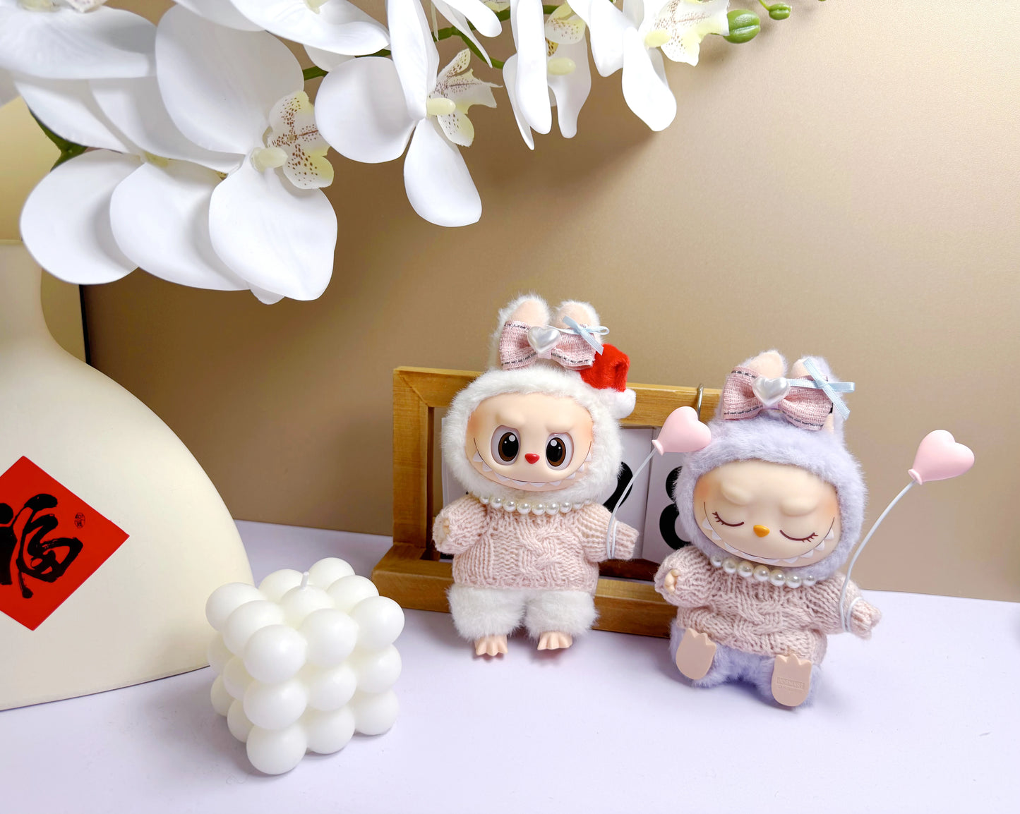 17cm labubu clothes outfit Plush doll clothes Macaron Cute Clothing DIY Kid Gift Dog Clothes Hair accessories v1 v2 clothes