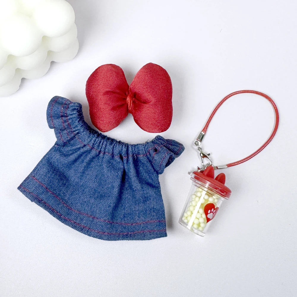 17cm labubu clothes outfit Plush doll clothes Macaron Cute Clothing DIY Kid Gift Dog Clothes Hair accessories v1 v2 clothes