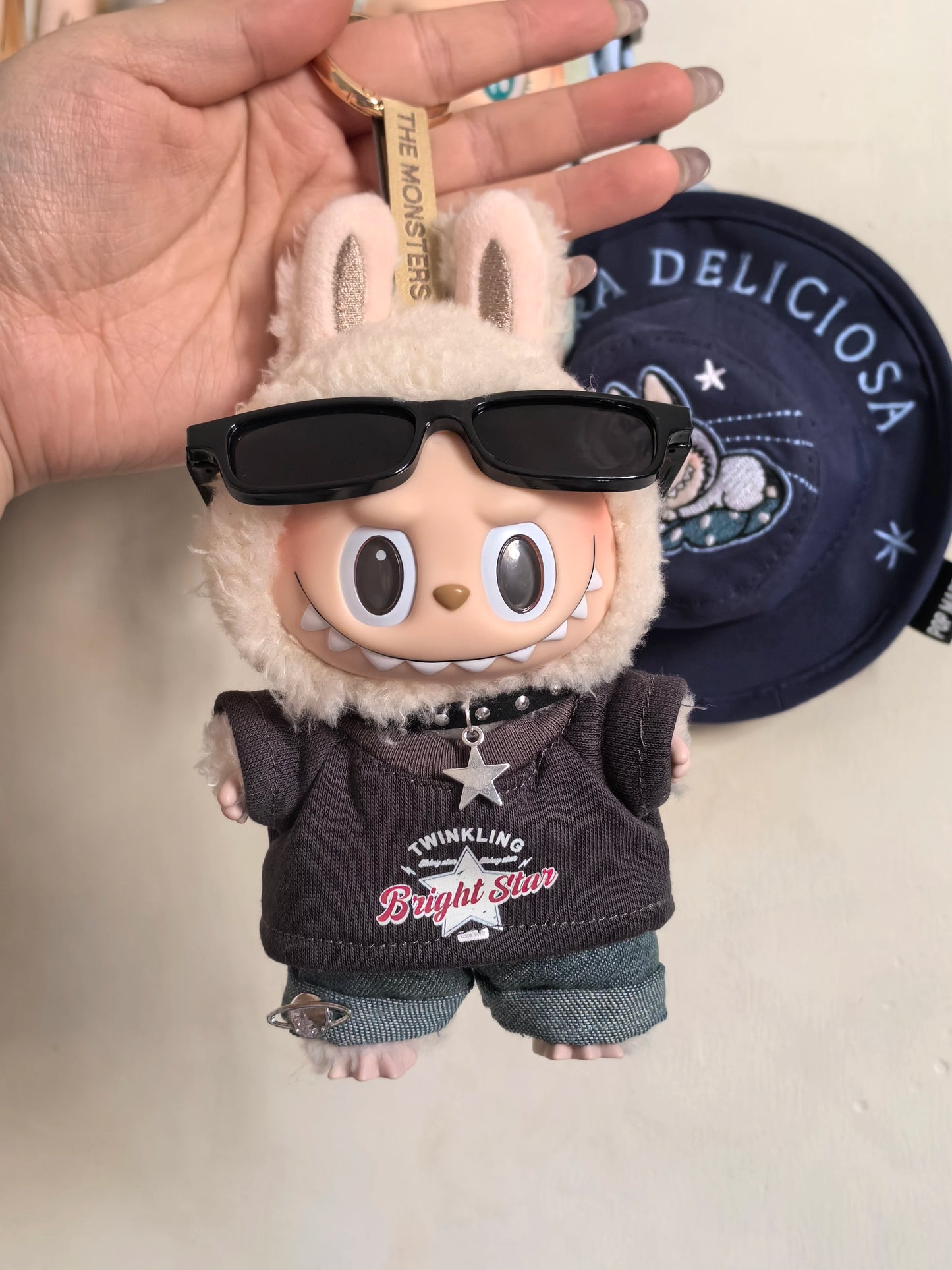 17cm labubu clothes outfit Plush doll clothes Macaron Cute Clothing DIY Kid Gift Dog Clothes Hair accessories v1 v2 clothes