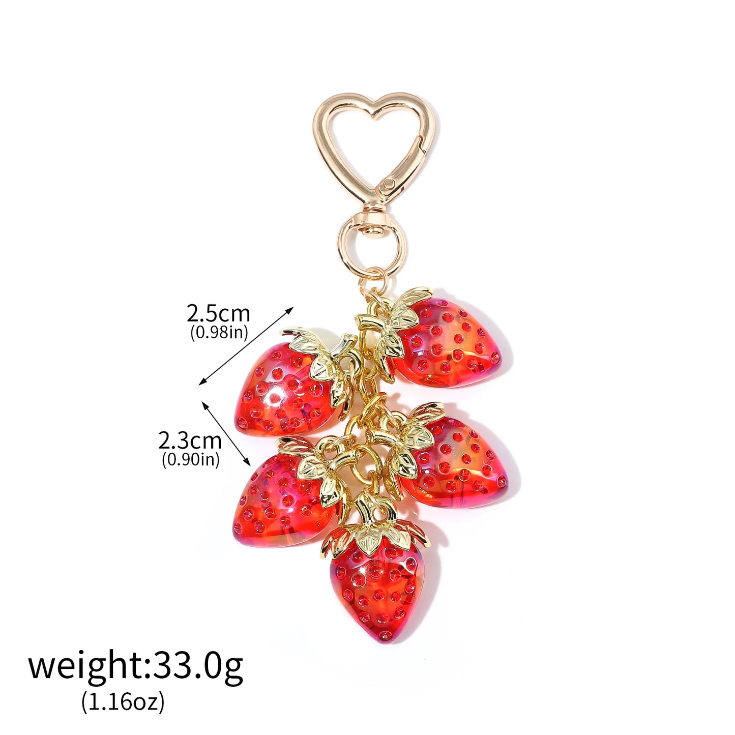 Cute Strawberry Bag Pendant Keychain Kawaii Heart Flower Daisy Key Chain for Women Girs Bag Purse Pendant Accessories Gift