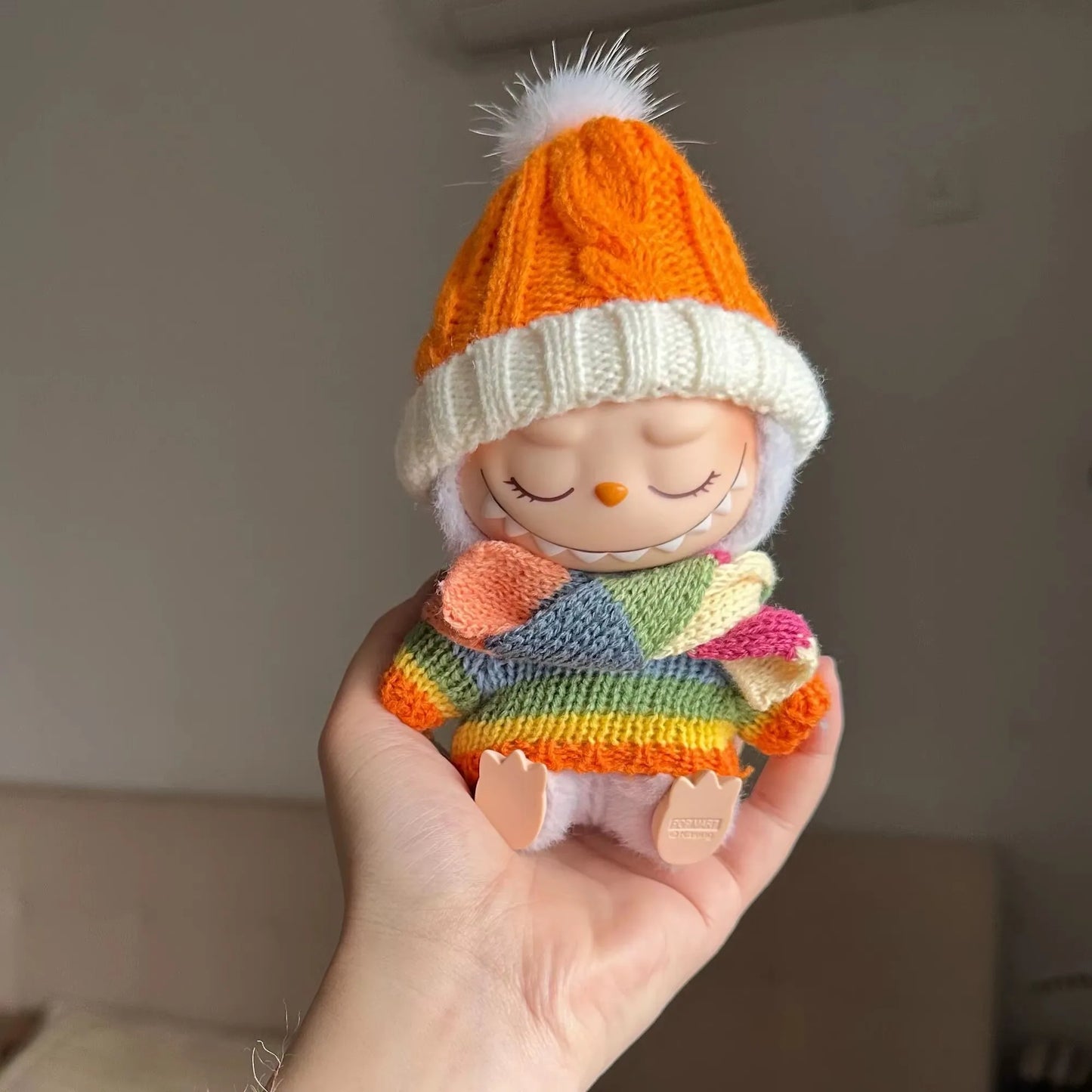 17cm labubu clothes outfit Plush doll clothes Macaron Cute Clothing DIY Kid Gift Dog Clothes Hair accessories v1 v2 clothes